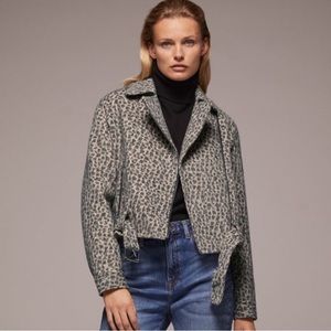 Zara Animal Print Biker Jacket